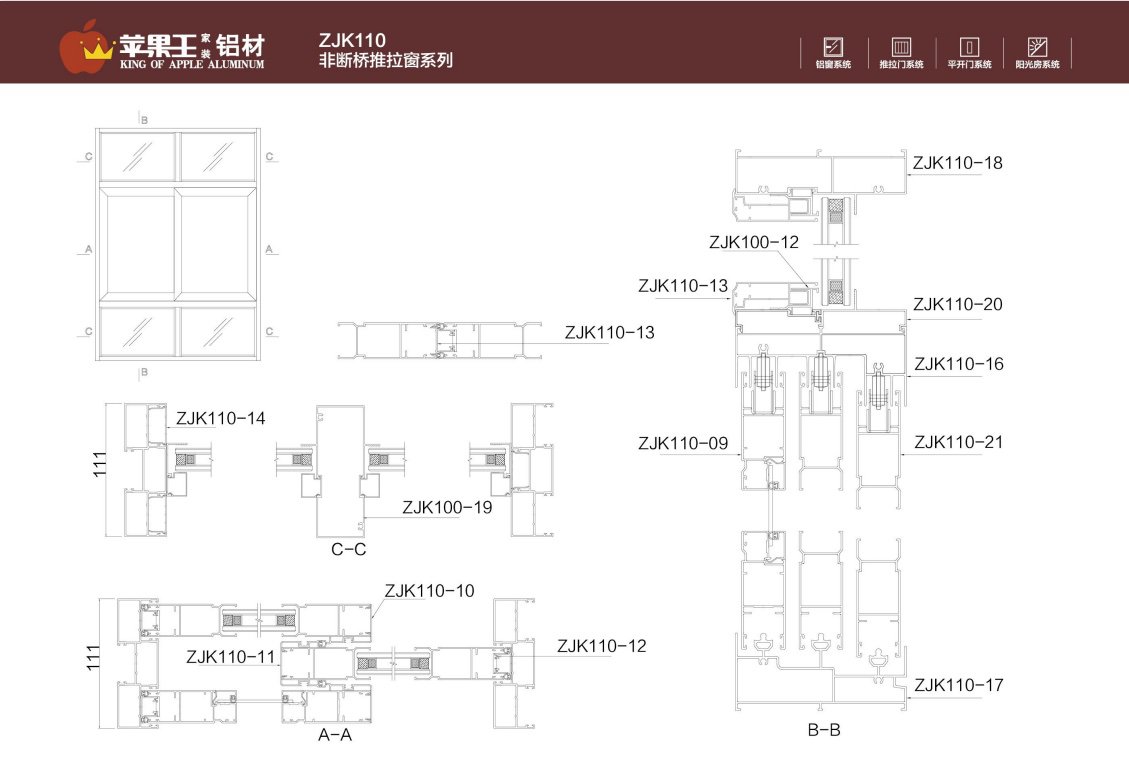 ZJK110非斷橋推拉窗系列